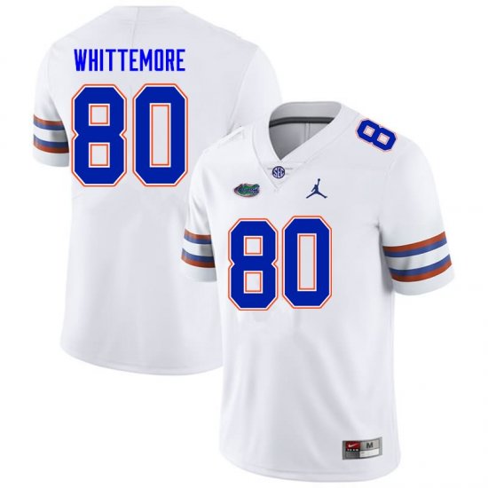 Men's Florida Gators #80 Trent Whittemore NCAA Nike White Authentic Stitched College Football Jersey VWQ8662RP